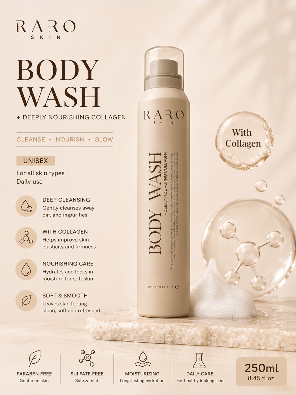 RARO Skin Body Wash with Collagen $64